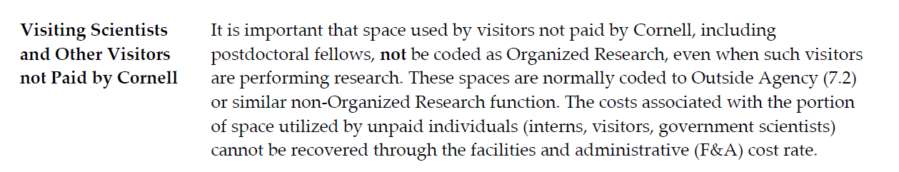 Policy 2.7 instructions for visiting scientists