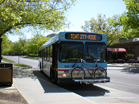 Tcat bus and bus stop