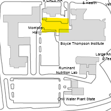 Map showing Morrison Hall C permit parking lot location.