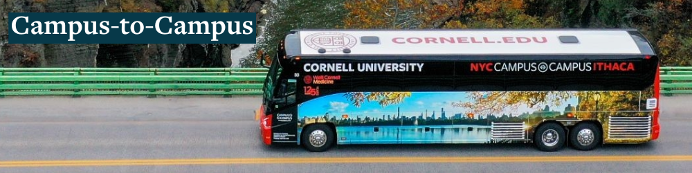 "campus-to-campus", aerial photo of a campus-to-campus bus 