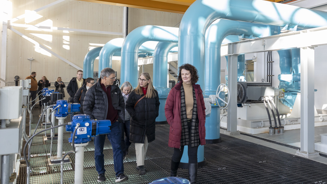 Tompkins County legislators touring Cornell’s Lake Source Cooling facility