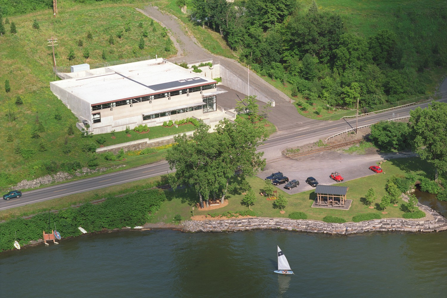 Lake Source Cooling aerial shot