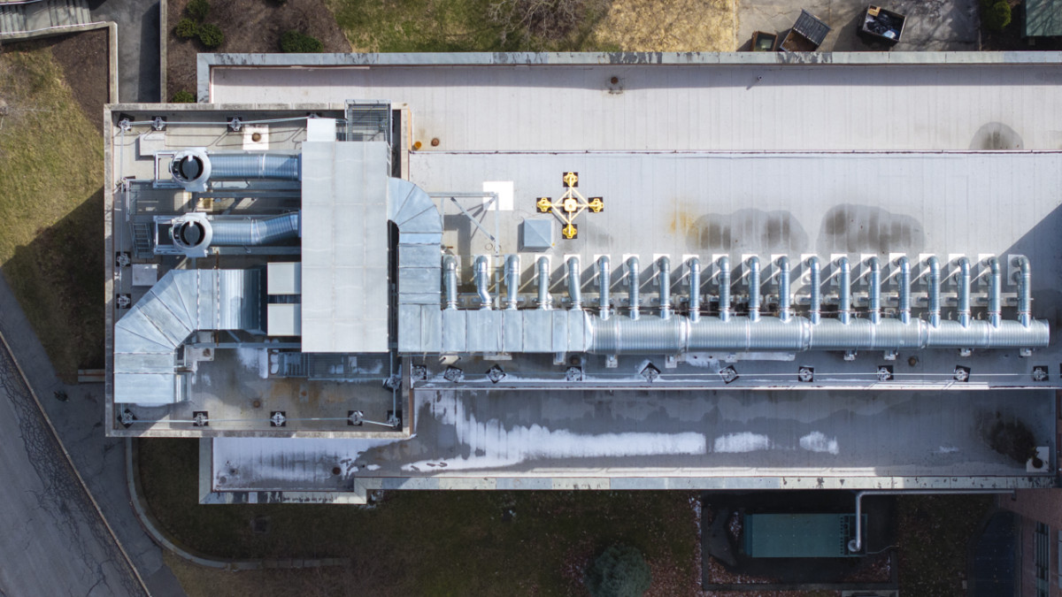 Heat recovery system  on top of Olin Hall