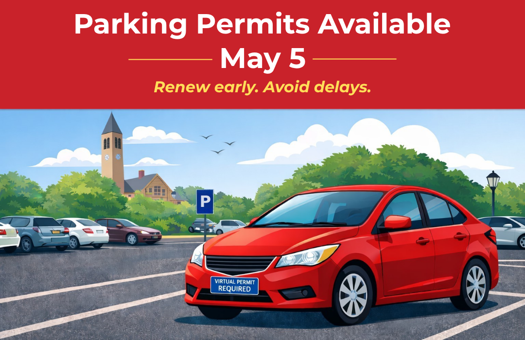 Parking Permits Available May 5th. Renew Early. Avoid Delays.