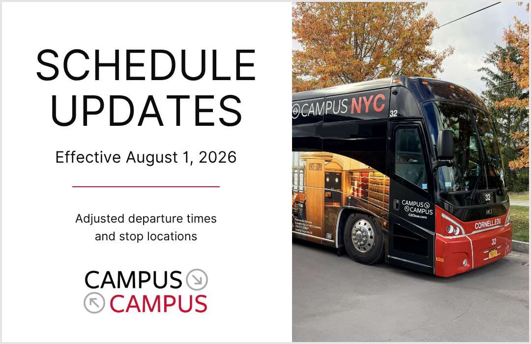 Schedule Updates, Effective August 1, 2026