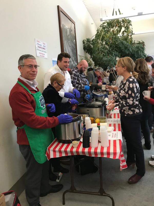 Chefs compete for the chili cook-off prize in 019