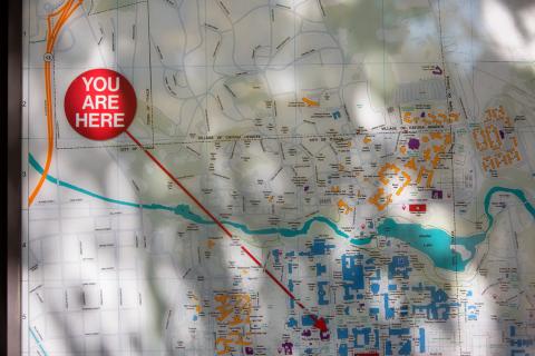 Campus Map with "You are Here" note