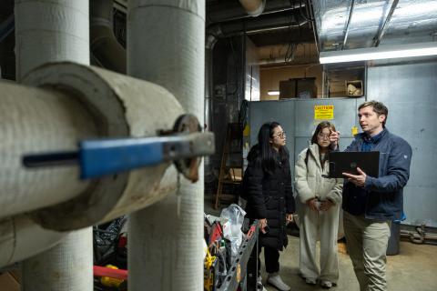 Mechanical Room with Staff and Students