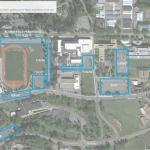 Map of alternate C/G/SC Parking permit locations for homecoming 2019