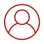 graphic of simple person outline in Cornell red