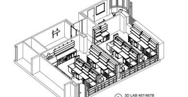 Rendering of a lab in Biotech.