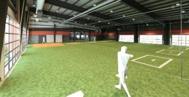 Interior shot of the Baseball Field turf