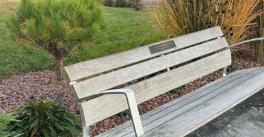 Campus Beautification Wood and Metal Bench